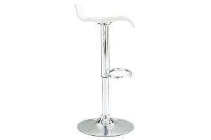 Tabourets de bar design blancs et acier chromé (lot de 2) SURF V2