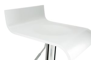 Tabourets de bar design blancs et acier chromé (lot de 2) SURF V2