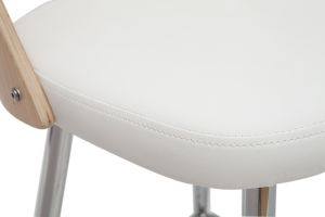 Tabourets de bar design bois et blanc H66.5 (lot de 2) FALCOM