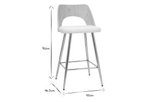 Tabourets de bar design bois et blanc H66.5 (lot de 2) FALCOM