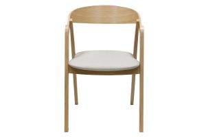 Chaises scandinaves empilables en bois clair chêne et tissu beige (lot de 2) LOVA