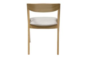 Chaises scandinaves empilables en bois clair chêne et tissu beige (lot de 2) LOVA