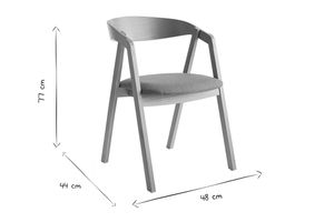 Chaises scandinaves empilables en bois clair chêne et tissu beige (lot de 2) LOVA