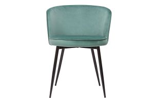 Chaises design en tissu velours vert céladon et métal noir (lot de 2) SERIF