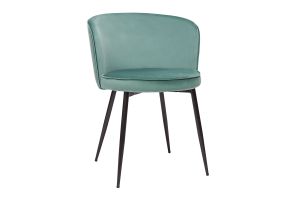 Chaises design en tissu velours vert céladon et métal noir (lot de 2) SERIF