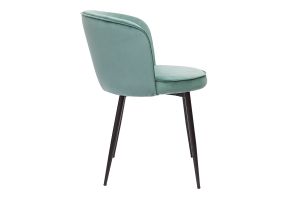 Chaises design en tissu velours vert céladon et métal noir (lot de 2) SERIF