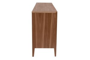 Buffet en bois foncé noyer 2 portes 3 tiroirs 180 cm BENJA