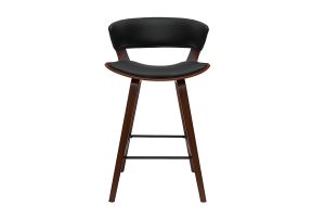 Tabourets de bar design noir et bois foncé H65 cm (lot de 2) SYRAH