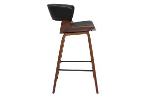 Tabourets de bar design noir et bois foncé H65 cm (lot de 2) SYRAH
