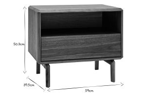 Table de chevet bois foncé noyer SUVA