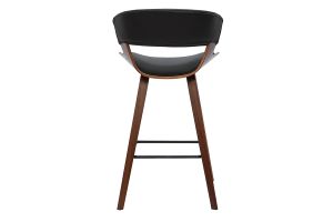Tabourets de bar design noir et bois foncé H65 cm (lot de 2) SYRAH