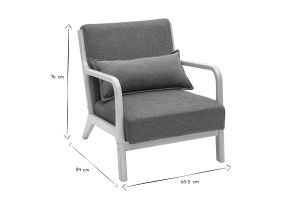 Fauteuil scandinave en tissu effet velours terre brûlée et bois clair massif DERRY