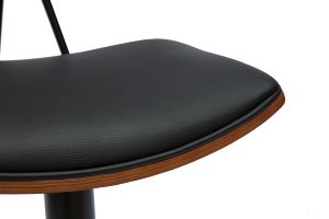 Tabourets de bar design réglables noir et bois foncé (lot de 2) VASCO