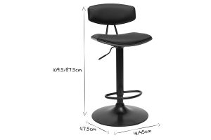 Tabourets de bar design réglables noir et bois foncé (lot de 2) VASCO