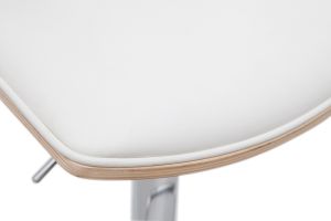 Tabourets de bar design réglables blanc et bois clair (lot de 2) VASCO