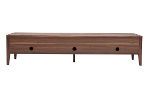 Meuble TV bois foncé noyer 3 tiroirs L180 cm BENJA
