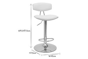 Tabourets de bar design réglables blanc et bois clair (lot de 2) VASCO
