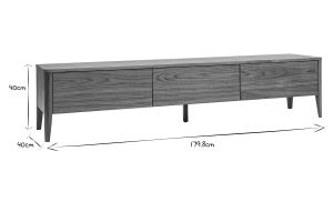 Meuble TV bois foncé noyer 3 tiroirs L180 cm BENJA