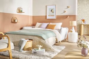 Mensole da parete in rattan naturale e motivo a intreccio L40 cm (set di 2) BOW