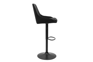 Tabourets de bar design réglables en tissu velours noir et métal noir 360° (lot de 2) HOLO