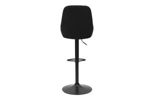 Tabourets de bar design réglables en tissu velours noir et métal noir 360° (lot de 2) HOLO