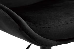 Tabourets de bar design réglables en tissu velours noir et métal noir 360° (lot de 2) HOLO