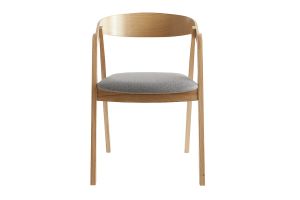 Chaises scandinaves empilables en bois clair chêne et tissu gris (lot de 2) LOVA