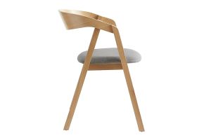 Chaises scandinaves empilables en bois clair chêne et tissu gris (lot de 2) LOVA