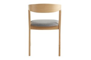 Chaises scandinaves empilables en bois clair chêne et tissu gris (lot de 2) LOVA