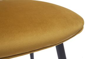 Chaises design en tissu velours bronze, métal noir et cannage rotin naturel (lot de 2) TOLMA