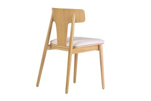 Chaises scandinaves en bois clair chêne massif et tissu effet laine bouclée blanc cassé (lot de 2) LOUISA