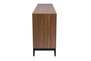 Buffet vintage finition bois foncé noyer et métal noir avec rangements L180 cm SARTO
