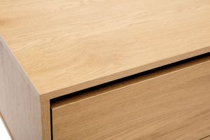 Meuble TV finition bois clair chêne 2 tiroirs L160 cm ARAGON