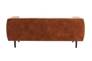 Canapé design 2-3 places en cuir aspect vieilli marron cognac MORRIS