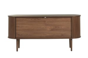 Buffet vintage en bois foncé noyer 2 portes coulissantes L160 cm EPIC