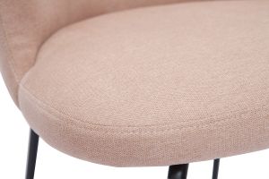 Chaise design en tissu effet velours rose poudré et métal noir YDA