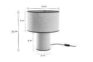 Lampe à poser design en lin et coton noir H36 cm SLOT