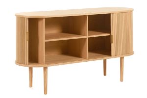 Buffet vintage en bois clair chêne 2 portes coulissantes L138 cm EPIC