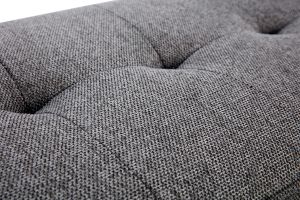 Banc scandinave capitonné en tissu effet velours texturé gris foncé et bois clair L96 cm GUESTA