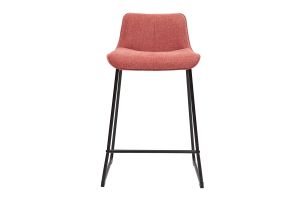 Tabourets de bar en tissu effet velours texturé terracotta et métal H65 cm (lot de 2) BOOST