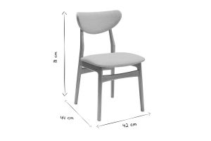 Chaises scandinaves en tissu effet laine bouclée beige et bois clair chêne massif (lot de 2) MAYA