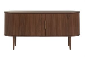 Buffet vintage en bois foncé noyer 2 portes coulissantes L160 cm EPIC