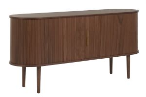 Buffet vintage en bois foncé noyer 2 portes coulissantes L160 cm EPIC