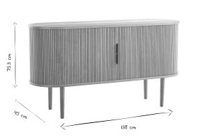 Buffet vintage en bois clair chêne 2 portes coulissantes L138 cm EPIC