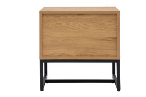 Comodino con 2 cassetti finitura legno chiaro rovere e metallo nero LOVATO