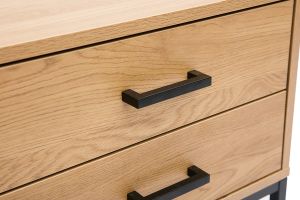 Comodino con 2 cassetti finitura legno chiaro rovere e metallo nero LOVATO