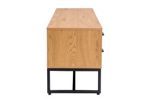 Mobile TV finitura legno chiaro rovere e metallo nero L160 cm LOVATO