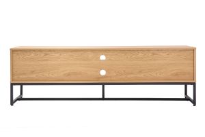 Mobile TV finitura legno chiaro rovere e metallo nero L160 cm LOVATO