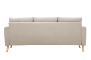 Canapé 3 places en tissu beige et bois clair MUNIK