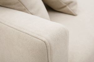 Canapé 3 places en tissu beige et bois clair MUNIK